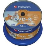 Verbatim DVD-R 4,7GB 16x, AZO, printable, cakebox, 50ks (43533) – Zbozi.Blesk.cz