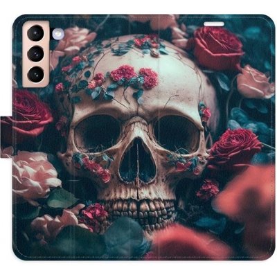 Pouzdro iSaprio flip Skull in Roses 02 Samsung Galaxy S21