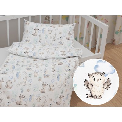 Biante Dětské povlečení Sandra SA-478 Lesní zvířátka v borůvčí na bílém 100 x 135 cm 40 x 60 cm – Hledejceny.cz