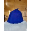 Klobouk a čepice do sauny  Saunový mág Čepice modrá s poutkem
