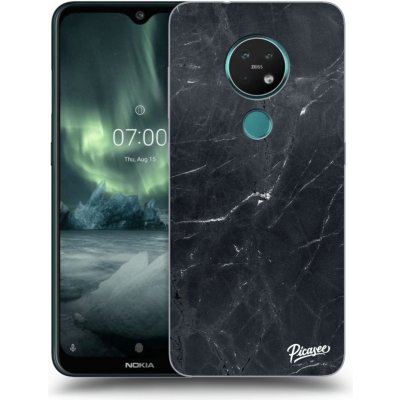 Pouzdro Picasee silikonové Nokia 7.2 - Black marble čiré – Zboží Živě