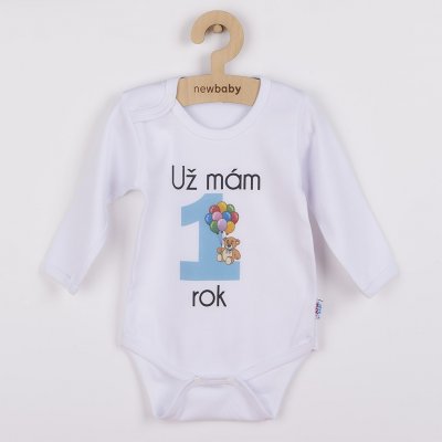 Body s potiskem New Baby Už mám rok modré – Zboží Mobilmania