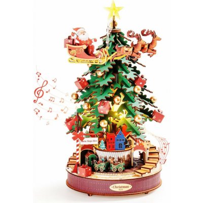 ROBOTIME Rolife DIY 3D dřevěné puzzle Vánoční stromek s LED osvětlením 319 ks – Hledejceny.cz