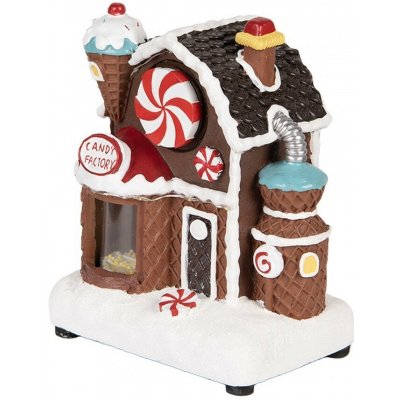 Clayre & Eef Hrací vánoční dekorace s LED světýlky Candy Factory - 15*11*19cm / 3xAA - Clayre & Eef – Hledejceny.cz