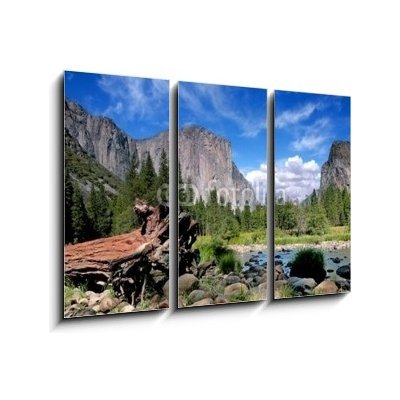 Obraz 3D třídílný - 105 x 70 cm - El Capitan View in Yosemite Nation Park El Capitan výhled v národním parku Yosemite