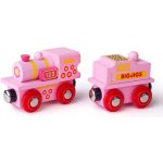 Bigjigs mašinka růžová s tendrem – Zboží Dáma