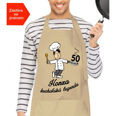 Kariban Zástěra pro muže K narozeninám Béžová Beige – Hledejceny.cz