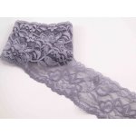 Elastická krajka - šedá - šířka 5 cm – Zboží Dáma