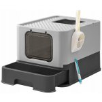 Feandrea Kočičí toaleta s výsuvným zásobníkem 42,5 x 54,3 x 37,8 cm – Zboží Dáma