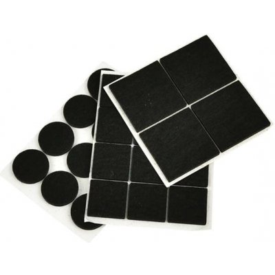 GEKO Samolepící plstěné podložky pod nábytek 28ks, kulaté 25mm, čtvercové 25x25mm a 40x40mm G29812 – Sleviste.cz