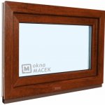 KNIPPING Plastové okno - 70 AD, 600x500 mm, S, ořech Sklo: ornamentální (kůra čirá), Barva, imitace: ořech/bílá (jednostranně) – HobbyKompas.cz