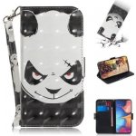 Pouzdro Pattern PU kožené peněženkové Samsung Galaxy A20e - panda