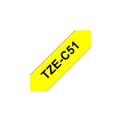 Brother - TZ-C51, signální žlutá / černá (24mm) (TZC51) – Hledejceny.cz