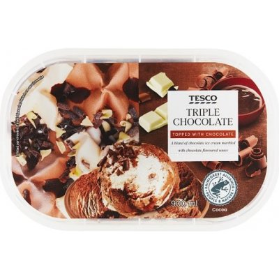 Tesco Mražený krém čokoládový s polevou s čokoládovou příchutí a kousky čokolády 900 ml – Hledejceny.cz