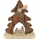 Amadea Dřevěný betlém s kůrou masivní dřevo 14x14x3 cm – Hledejceny.cz