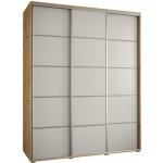 DobreSny Davos 4 s posuvnými dveřmi 200 cm dub artisan / bílá / stříbrné pojezdy – Sleviste.cz