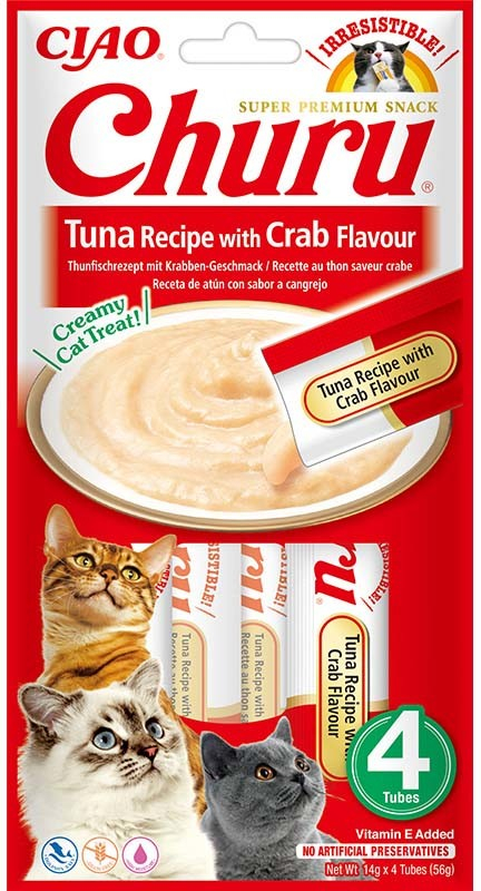Inaba Churu cat snack tuňák s krabí příchutí 4 x 14 g