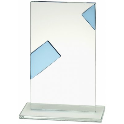 Skleněná plaketa s modrým pruhem 14,5 cm – Sleviste.cz