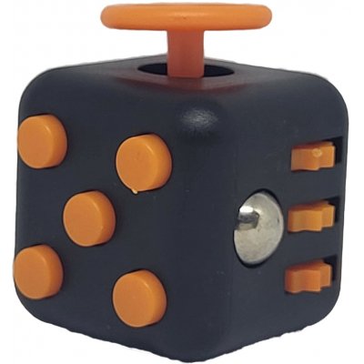 Fidget Cube antistresová kostka černo oranžová – Zboží Dáma