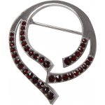 Český granát brož stříbrná 150718 – Zboží Mobilmania