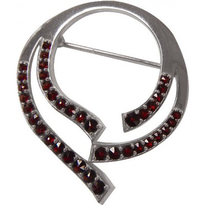 Český granát brož stříbrná 150718 – Zboží Mobilmania