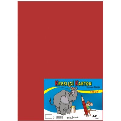 Kreslicí karton A2 - 180g/m2, 1 ks, červený – Zboží Mobilmania