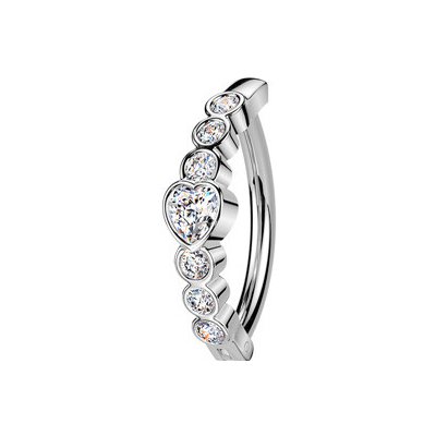 Šperky4U Piercing do pupíku se štítem se srdíčky WP0106-C – Sleviste.cz