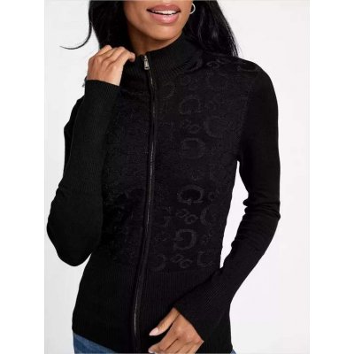 GUESS dámský svetr na zip Ritchell černý – Zboží Mobilmania