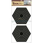 Room Decor A1325 Samolepicí dekorace 1325 černé šestiúhelníky 69x32cm – Zboží Dáma