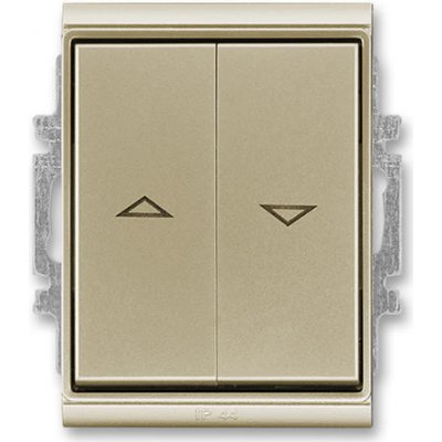 ABB 3558E-A88943 33 Ovládač žaluziový jednopólový 1/0+1/0 s blokováním IP44 šampaňská – Hledejceny.cz