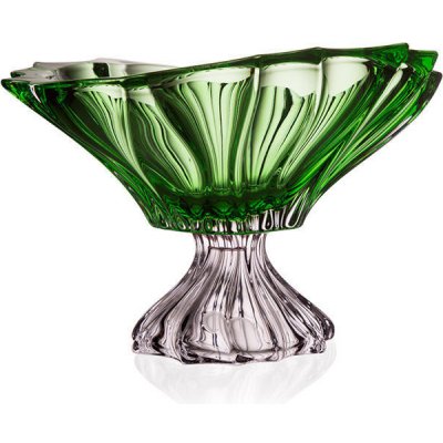 Bohemia Crystal Mísa na noze Plantica 330 mm - zelená – Hledejceny.cz