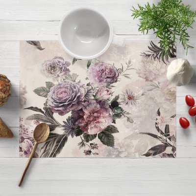 Biante prostírání Parma PM-112 Fialové květy na smetanovém 35x45 cm – Hledejceny.cz