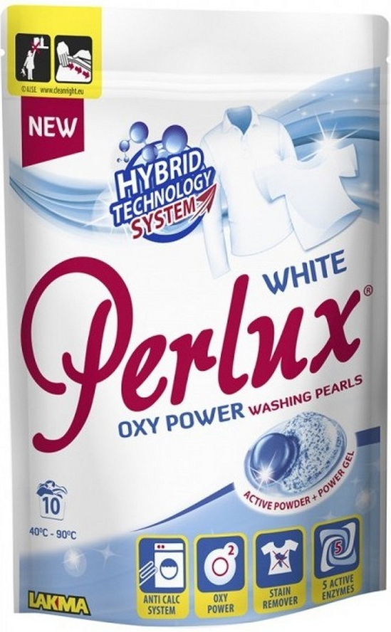 Perlux Oxy Power prací perly na bílé prádlo 10 ks