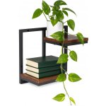 MODERNHOME Nástěnný stojan na květiny MELODY 28 x 33 cm hnědý/černý – Hledejceny.cz