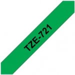 Brother TZ-721/TZE-721 černý tisk / zelený podklad 9 mm x 8 m kompatibilní páska – Hledejceny.cz