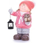 MagicHome Postavička Vánoce Holčička s lucernou a sovičkou keramika 28x18,5x39,5 cm – Zboží Dáma