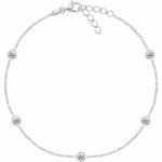 Brilio Silver Něžný stříbrný náramek na nohu se zirkony ANK106W – Zboží Dáma