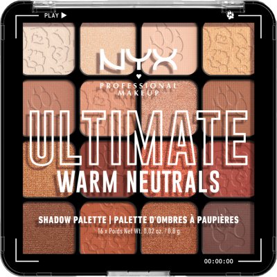 NYX Professional Makeup Ultimate Shadow Palette oční stíny Warm Neutrals 16 ks – Zboží Dáma