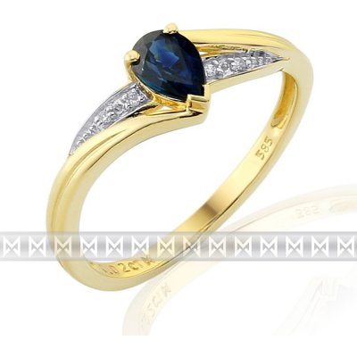 Klenoty Budín Luxusní diamantový zásnubní prsten s modrým safírem 3811949 – Zboží Mobilmania