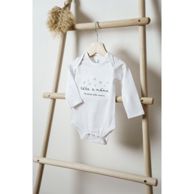 Černá na bílé bodyčko TÁTA A MÁMA STŘEDOBOD MÉHO VESMÍRU dlouhý rukáv – Zboží Dáma