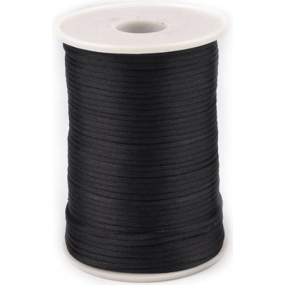 Saténová šňůra Ø2 mm - 10m Barva: černá – Zboží Mobilmania