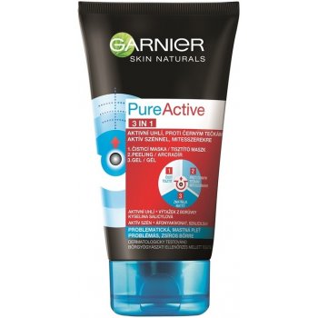 Garnier Skin Naturals Pure Active 3v1 aktivní uhlí proti černým tečkám 150 ml