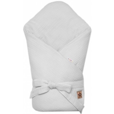 Baby Nellys Mušelínová zavinovačka na zavazování světle šedá – Zboží Mobilmania