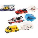 Teddies Auto s mini karavanem kov/plast 14cm na volný chod v krabičce 19x7x4,5cm – Hledejceny.cz