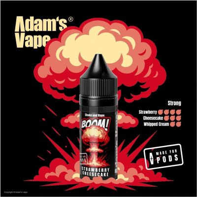 Adams vape Boom! Shake & Vape Strawberry Cheesecake 5 ml – Zboží Dáma