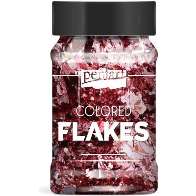 Metalické fóliové vločky Pentart 100 ml / růžové – Zboží Dáma