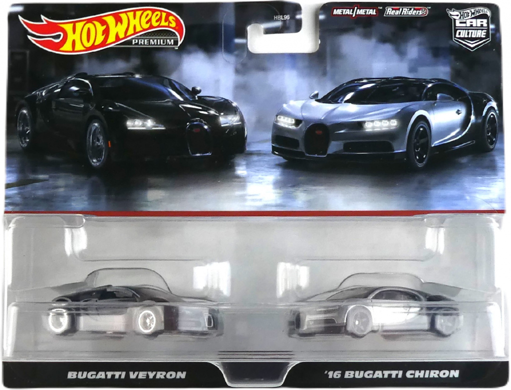 Hot Wheels Premium 2-Pack Bugatti Veyron / \'16 Bugatti Chiron