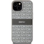 DKNY PU Leather Repeat Pattern Tonal Stripe pro iPhone 15 Beige – Zboží Mobilmania