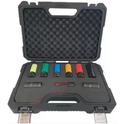 100-07947 hlavice nástrčné 1/2", 6ti hran, speciální profil MS, prodloužené, tvrzené, na Alu kola, sada 9 dílů – Hledejceny.cz