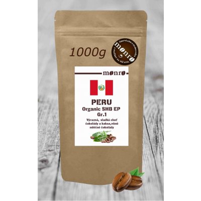 Monro Peru SHB Organic EP Gr.1 káva Arabika zrnková 1 kg – Hledejceny.cz